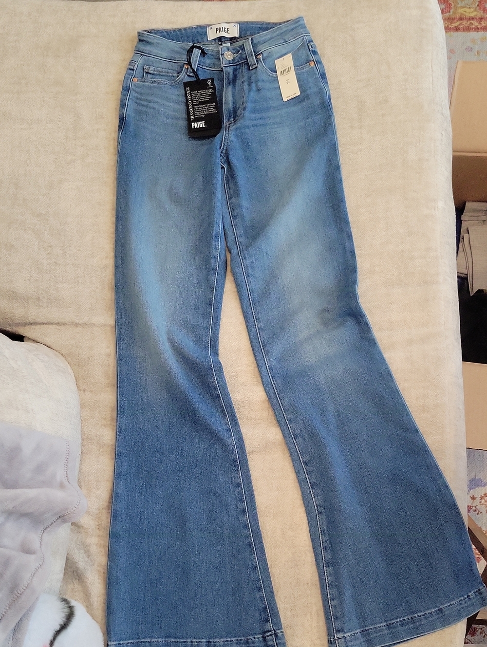 Paige Jeans, High-Rise Flare Style, New With Tags, Size 23 Waist - Picture 2 of 11